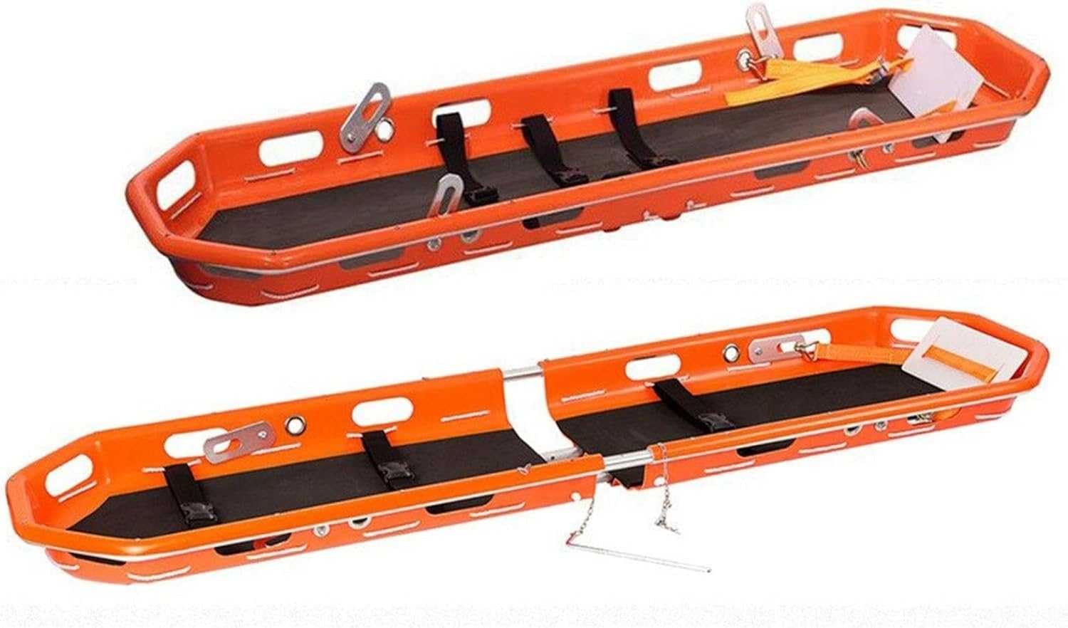 Barella di emergenza con cestello in PE ad aria compressa, cestello per barella di emergenza con cestello in acciaio inossidabile, tavola spinale per barella con cestello sospeso con accessori