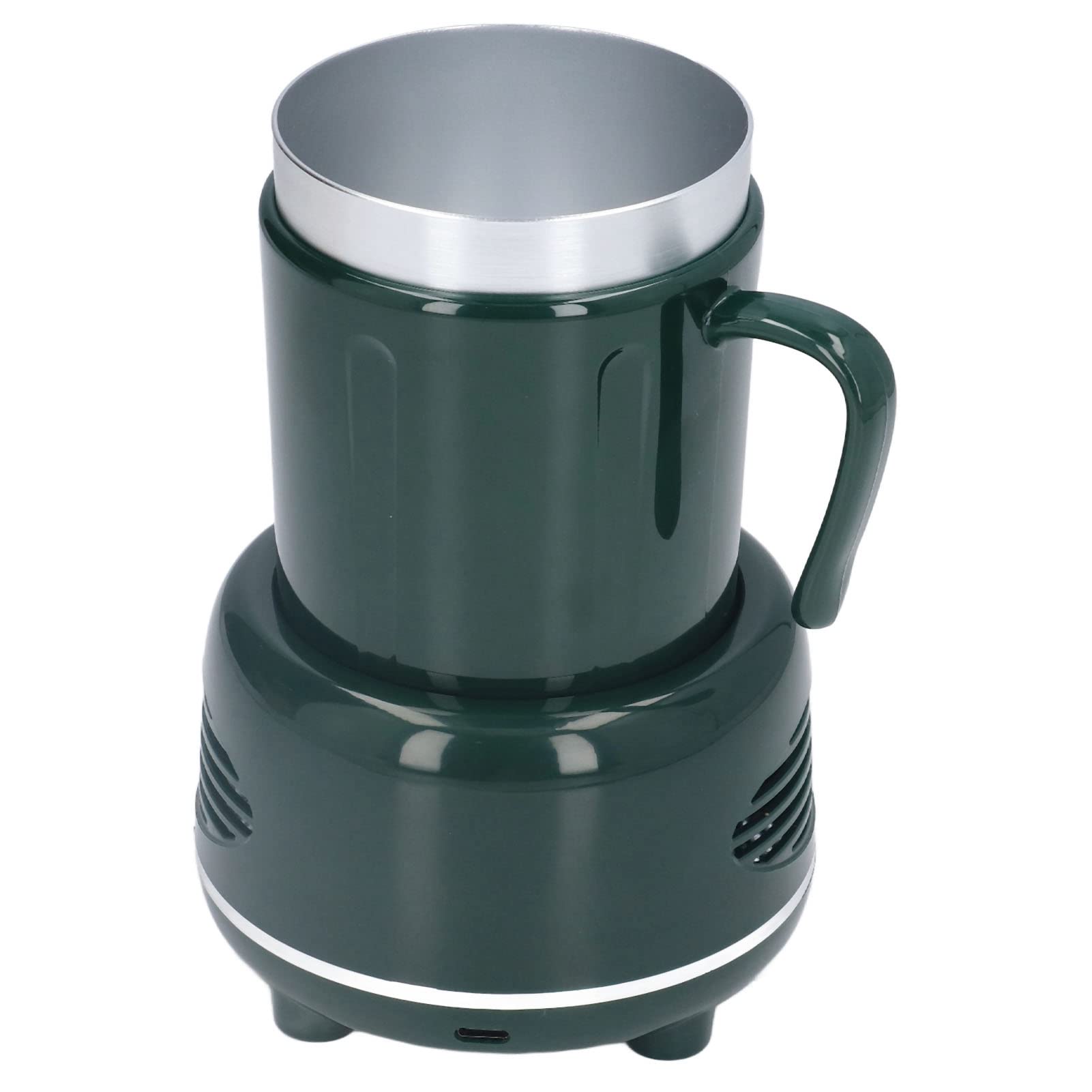 Bicchiere riscaldante e raffreddante, riscaldatore e raffreddatore elettrico da scrivania con modalità doppia di riscaldamento e raffreddamento rapido, corpo in alluminio e base an (Verde)