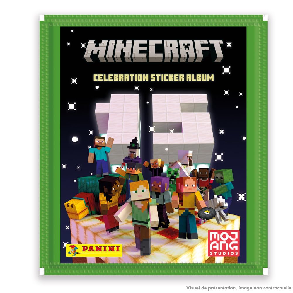 Panini Minecraft 004739BOX36F 3 Aufkleber 15EME Birthday Box mit 36 Taschen