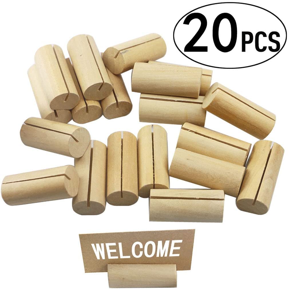 Supporto Segnaposto In Legno - 20 Pezzi Con 100 Adesivi E 20 Carte, Perfetto Per Matrimoni, Feste E Eventi - Foto 5