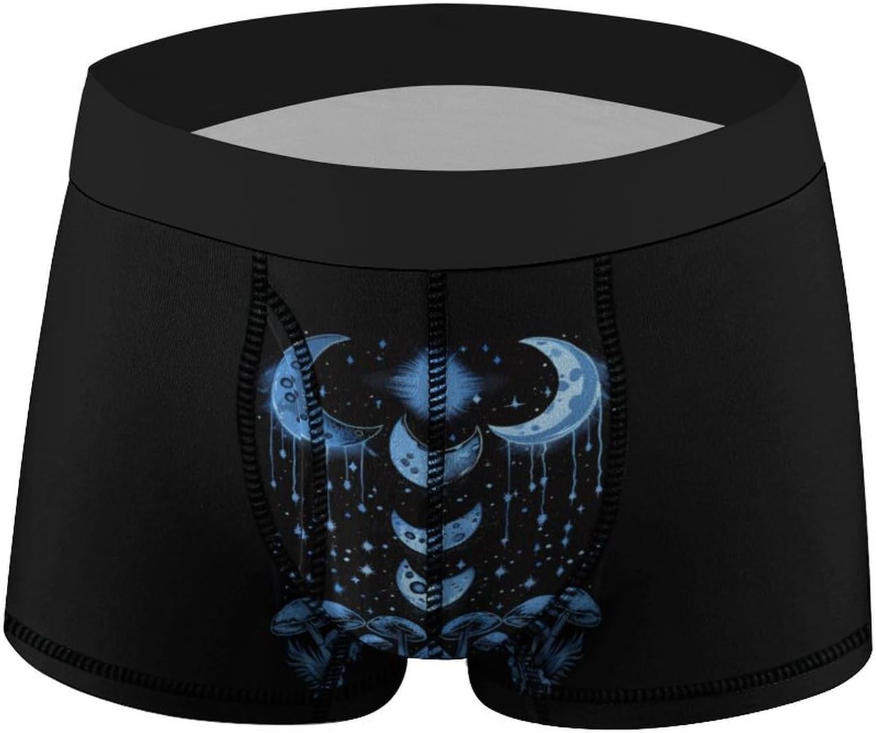 Moon Phases Mushrooms Novelty Men's Trunks Soft Breathable Underwear Patterned Stretch Briefs