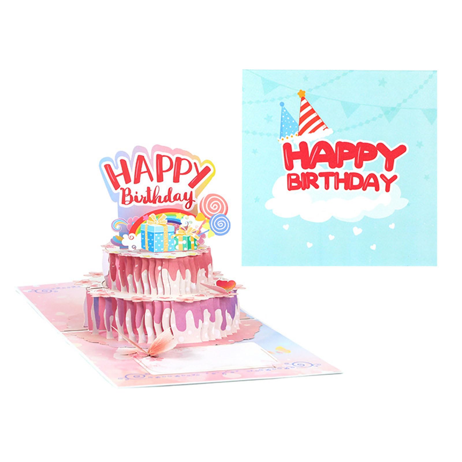 Kalttoy Beautiful 3D Cake Birthday Card Greeting Card Surprise and Delights for Various Celebrations Festive Gift Fade Resistant Memorable Anniversary