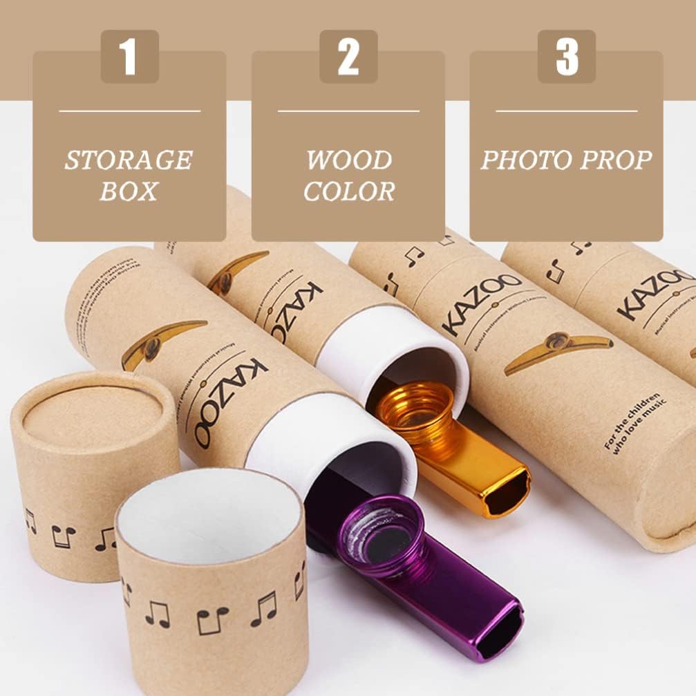 ERINGOGO 5Pcs Paper Kazoo Case Kazoo Carrier Cylinder Gift Box Music Instrument Container Orff Music Toy Supplies for Kid Beginners Adults : Musical Instruments