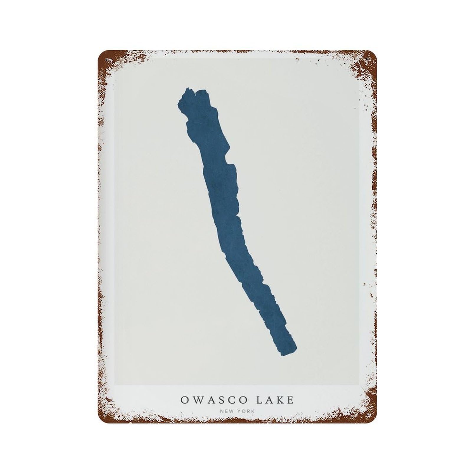 xiaoxiaoshen Owasco Lake Map New York Wall Decor Art Metal Tin Poster Modern Home Decor Art Home Bar Shop Decorations Vintage Sign 40x30cm