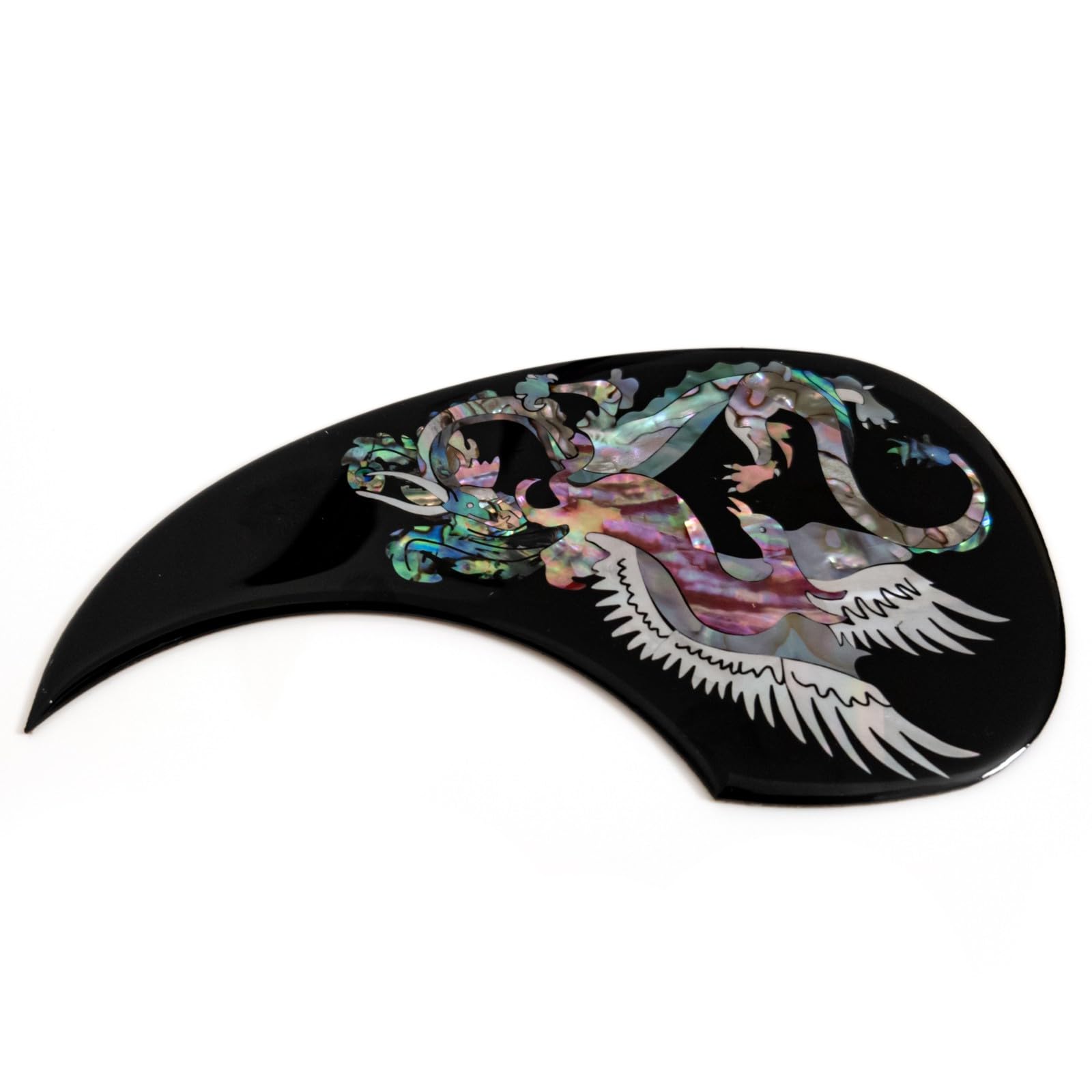 Abalone Inlay Pickguard do gitary akustycznej Martin D45 D50 – ręcznie wykonany drewniany talerz do zdrapywania, samoprzylepny, pasuje do większości gitar Dreadnought 100-106 cm (pickguard)