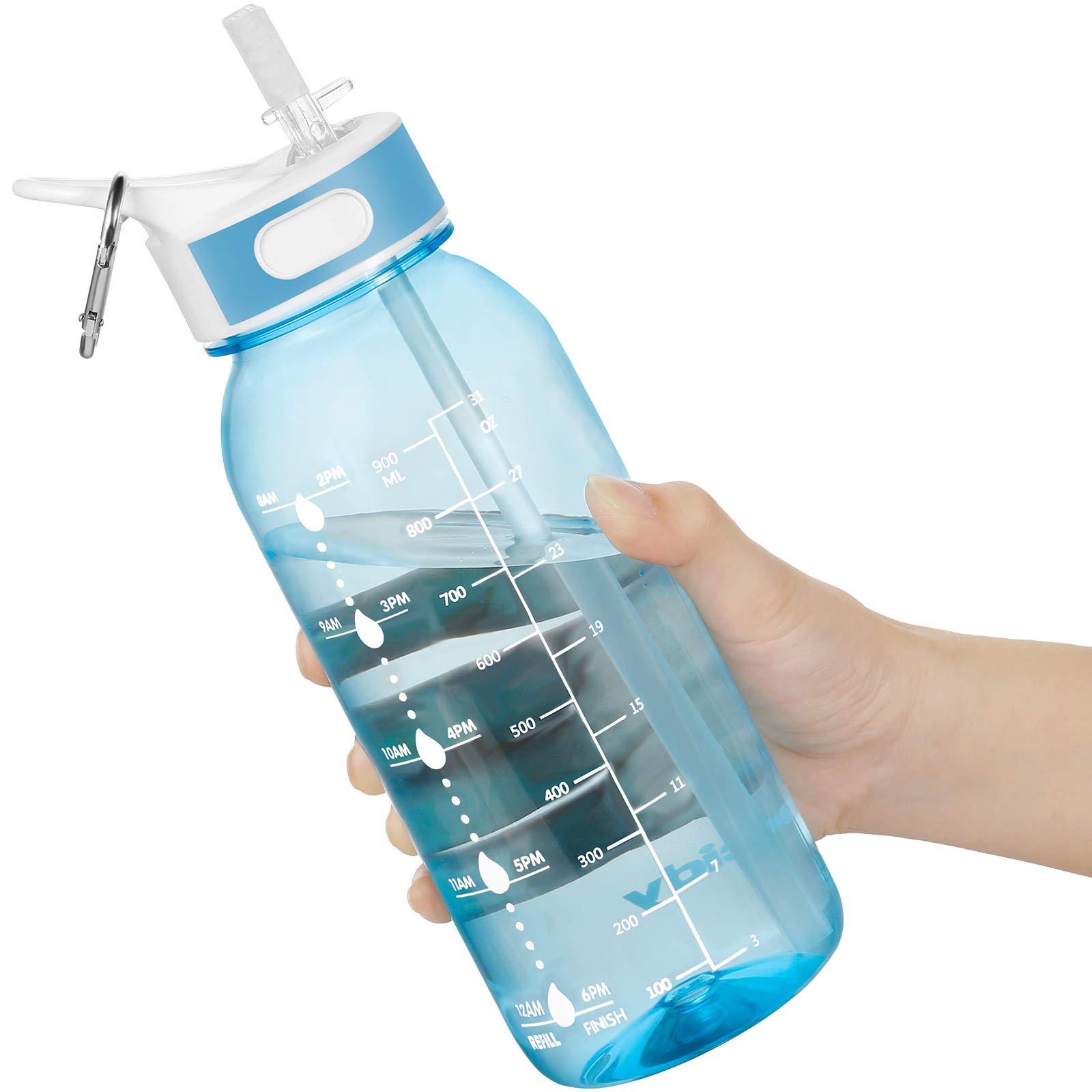 Buy Water Bottle, 1 Litre Water Bottle with Straw and Handle BPAFree, Daily Water Intake Bottle