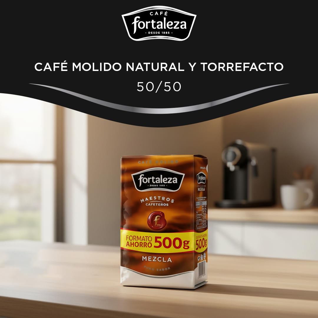 CAFÉ FORTALEZA Café Molido Mezcla - 6 Paquetes 500g (Total 3KG)