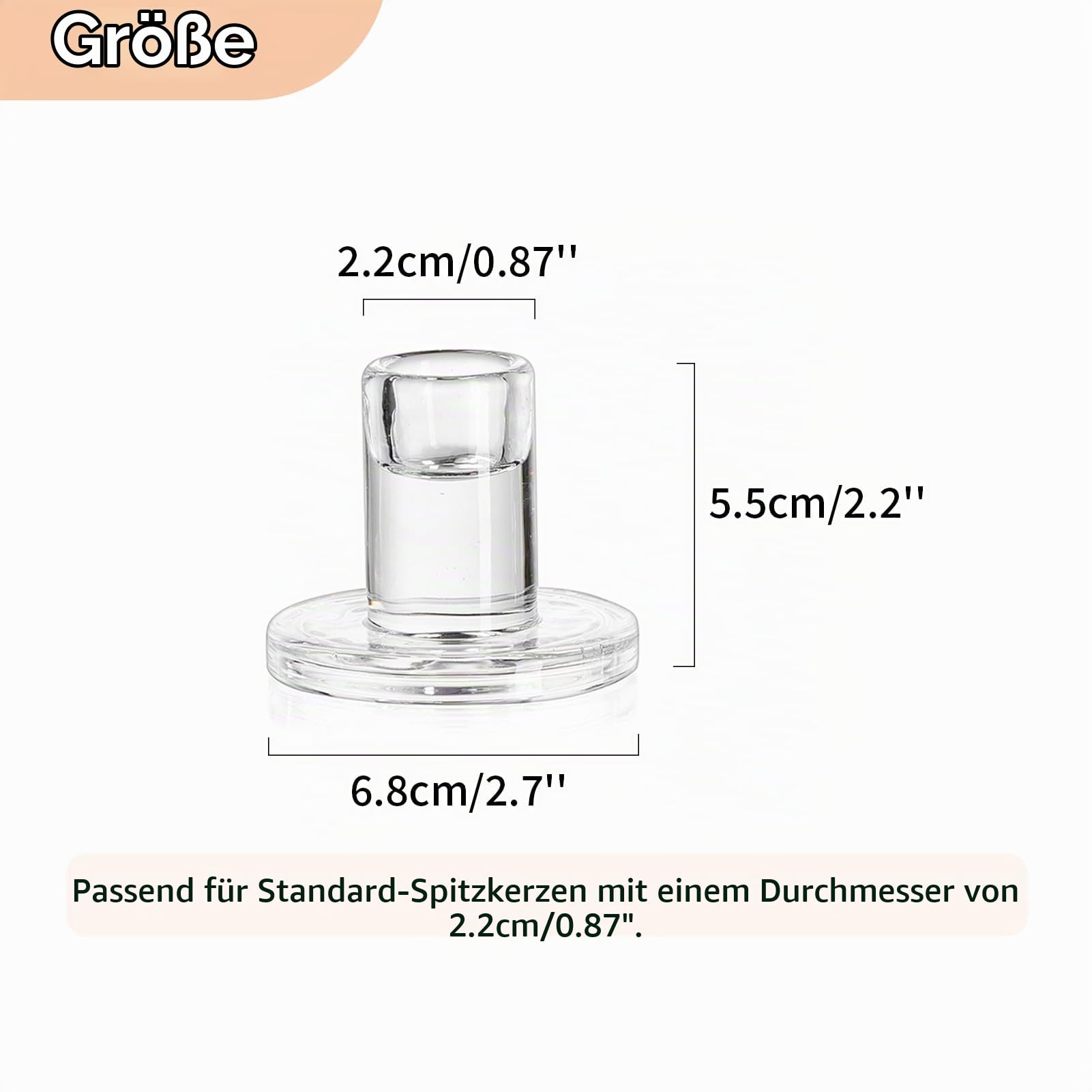NUPTIO Kerzenhalter Glas Kerzenständer Stabkerzen: 20er Stabkerzenhalter