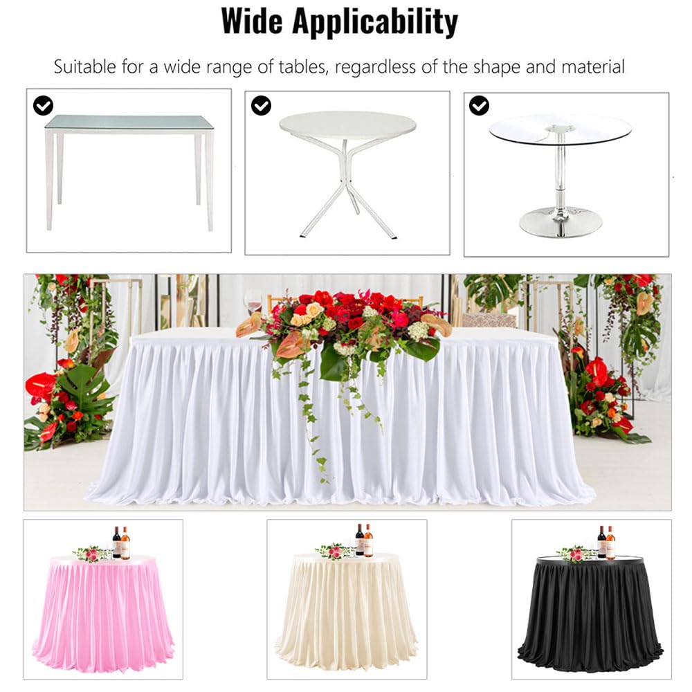 2 Gonne Per Tavolo Con Frange Metalliche - Argento, Decorativo Per Feste, L275cm X H75cm - Foto 7