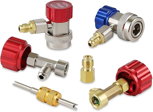 Lichamp Kit de adaptadores AC R134A, acopladores rápidos 134a con autosellado y punción para latas, QA01