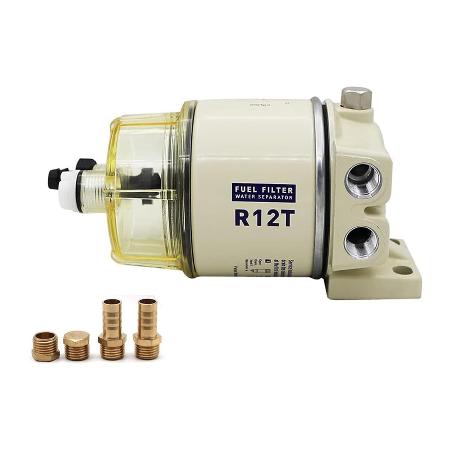 Filtro De Combustible Diésel para Coche R12T Marine Spin-On, Reemplaza S3240 120At Npt Zg1/4-19, Compatible con Filtro De Combustible De 3/8 De Pulgada.