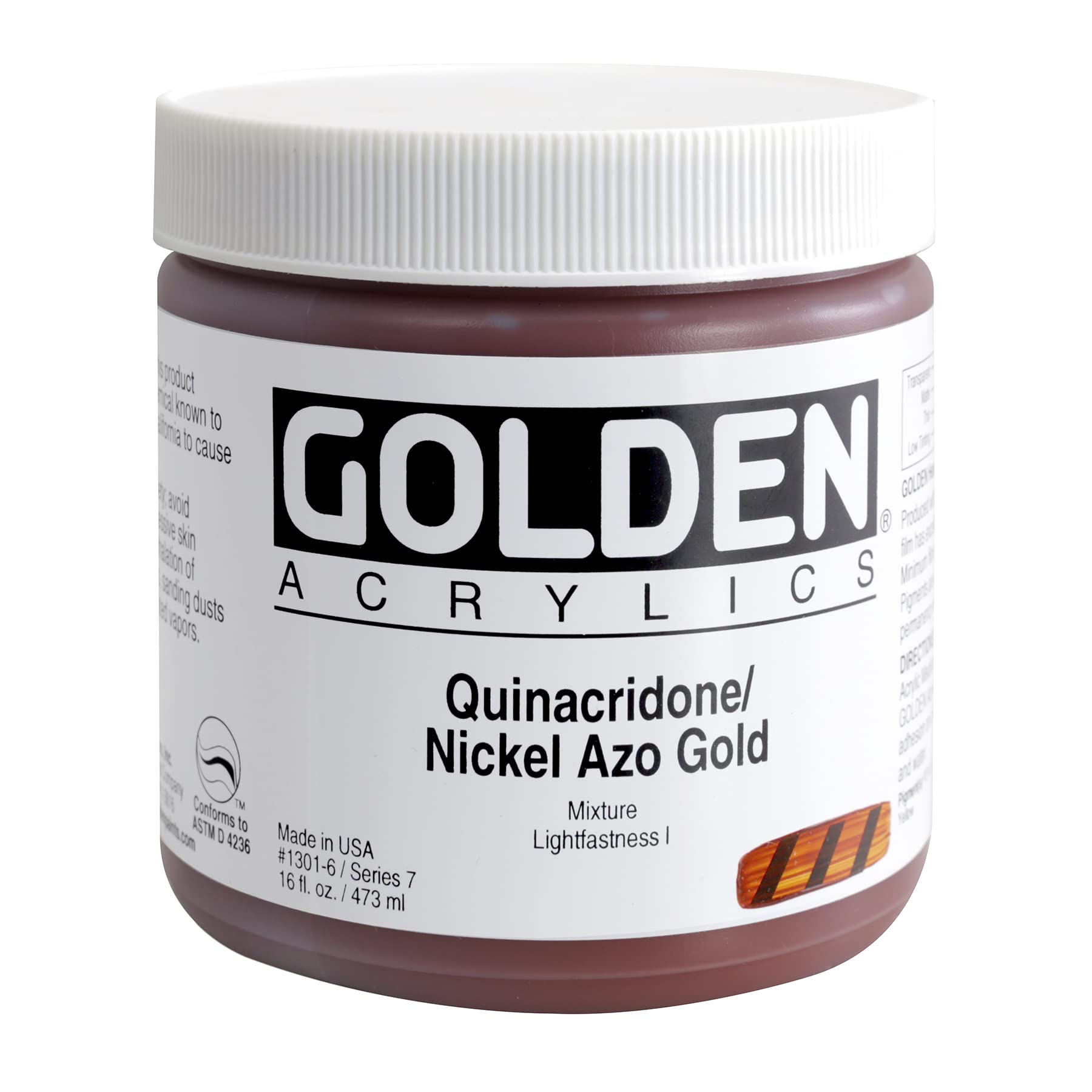 Acrylique Quinacridone Nickel Azo Or Golden 473ml peinture épaisse