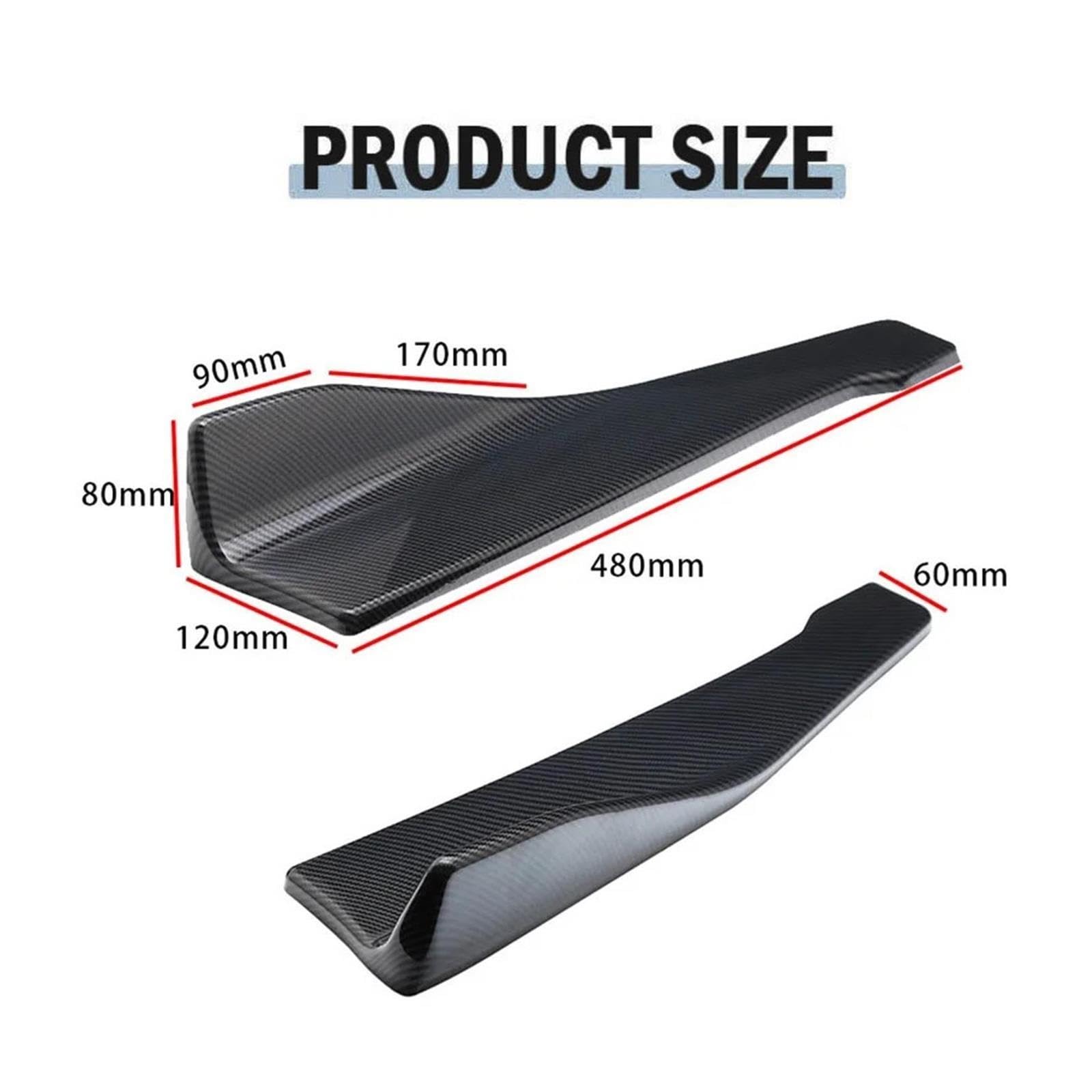 1 Paire Protection lèvre Pare-Chocs arrière Cache Bas de Caisse 48cm