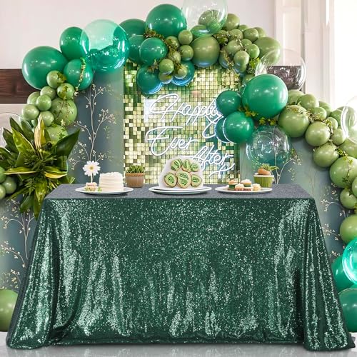 Image of B-COOL Sparkle Sequin Tablecloth Rectangle: Table Cloth Linen Glitter Cake Table Cloth for Wedding Party Banquet Christmas Birthday 50x80 Inch