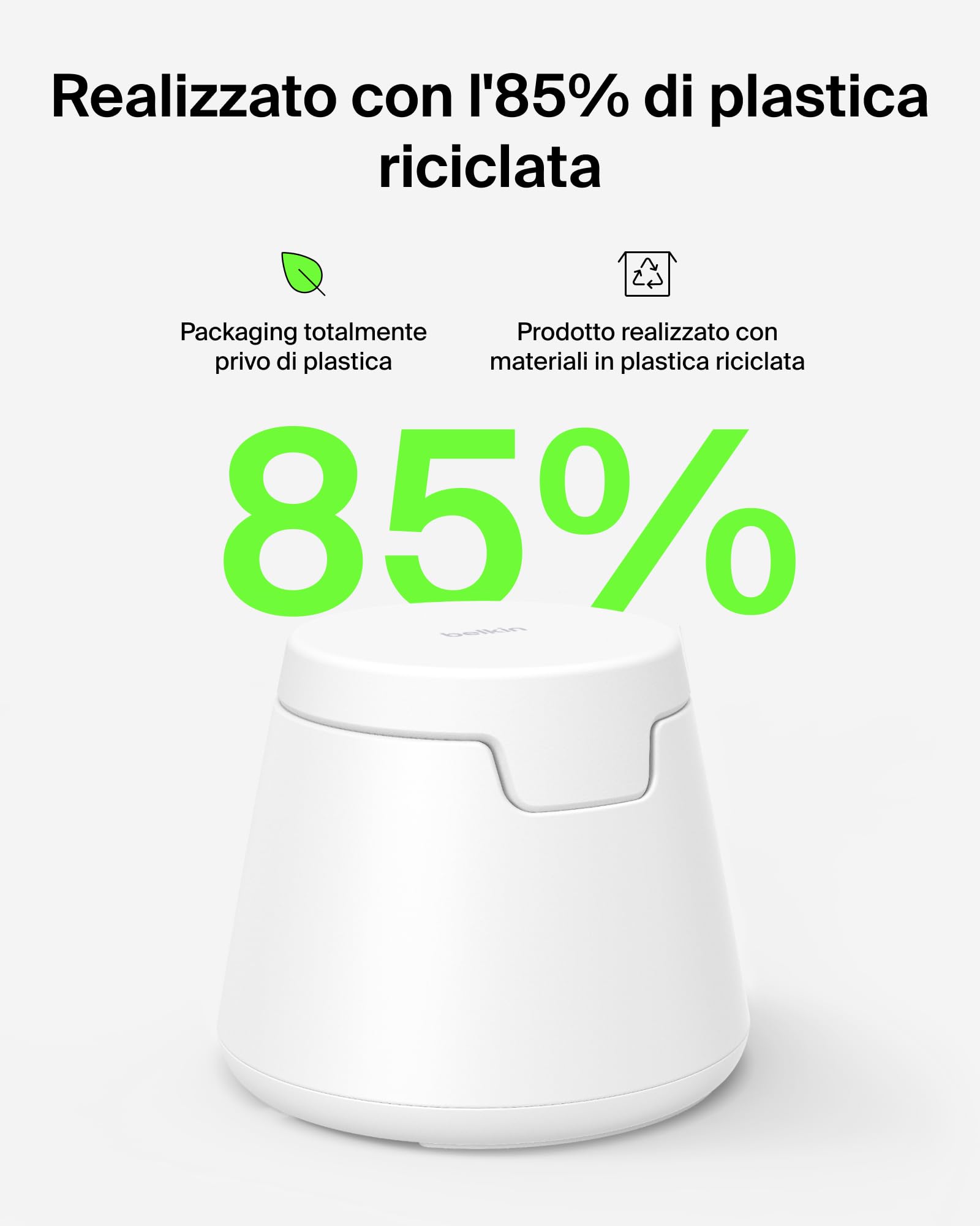 Belkin UltraCharge Caricatore Wireless Qi2 25W 3 in 1 - Nero | Caricatore Magnetico Certificato Qi2.2, USB C, Ricarica Wireless per iPhone, Galaxy, Auricolari, Smartwatch, Alimentatore 45W