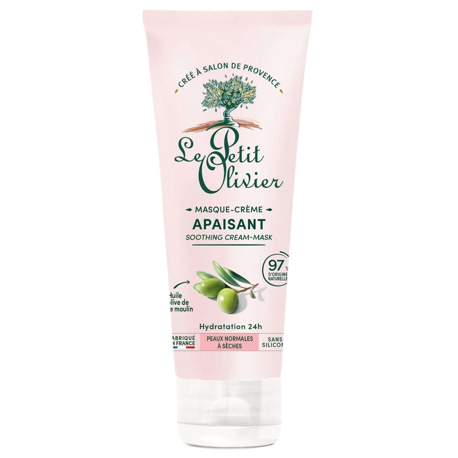 Le Petit Olivier - Moisturising Olive Oil Face Mask - For Dry & Sensitive Skin - Made in France - 75 ml Tube