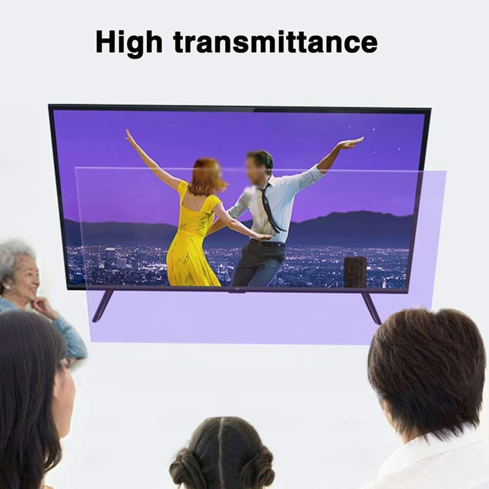Pellicola Protettiva Opaca Antiriflesso per Schermo TV, 40" Filtro Anti Luce Blu per Alleviare L'Affaticamento degli Occhi per LCD, LED, OLED, QLED, 4K HDTV