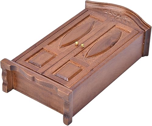 Miniatura 5 de Armario de muñecas, Armario de muñecas en miniatura 1:12, de madera, vintage, de doble puerta, armario, para casa de muñecas, accesorios para