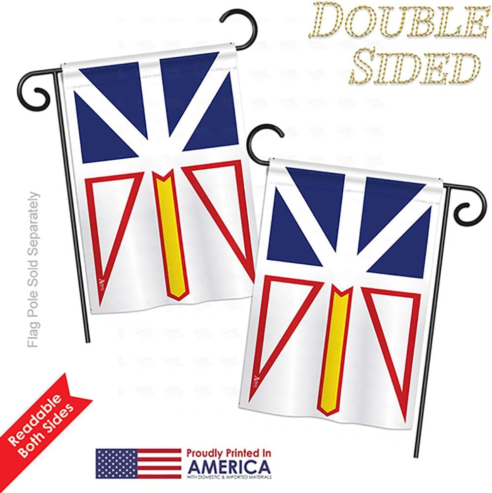 Newfoundland Garden House Flags Set Regional Canada Provinces Canadian Territories Region Country Particular Area Small Decorative Gift Yard Banner Double-Sided Made In USA 28 X 40