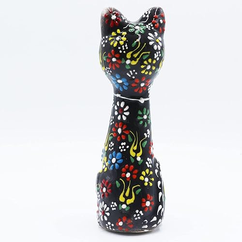 Miniatura 7 de HeraCraft Figura de gato de faraón egipcio pintada a mano, estatua de gato en miniatura de cerámica, esculturas hechas a mano, figuras