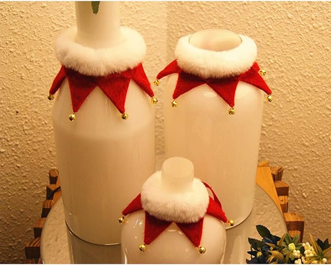 Collar navideño para perro con cascabeles y bufanda de punto miniatura 2