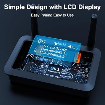 1Mii B03Pro+ Bluetooth 5.3 Transmitter Receiver w/LDAC for TV Home Stereo