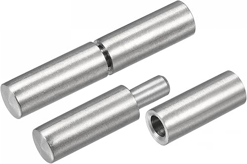 Miniatura 10 de uxcell Bisagras de barril de soldadura, 1.575in x 0.394in, macho a hembra, pasador de bisagra de acero inoxidable 304 para puerta de casa de metal,