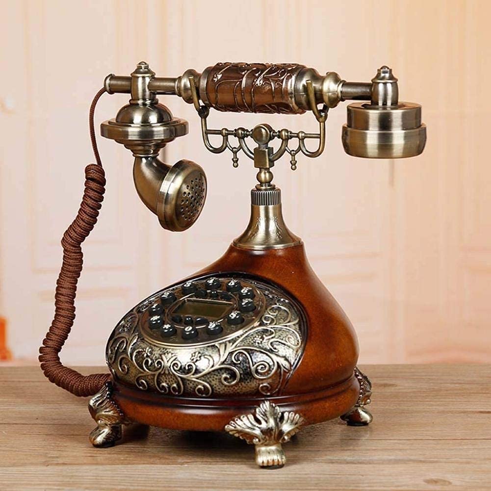 Telefono europeo retrò vecchio stile - Telefono retrò con filo - Telefoni decorativi vintage Suoneria tradizionale Decorazione Feng Shui Telefono artigianale Telefono fisso, Telefono montato a pare