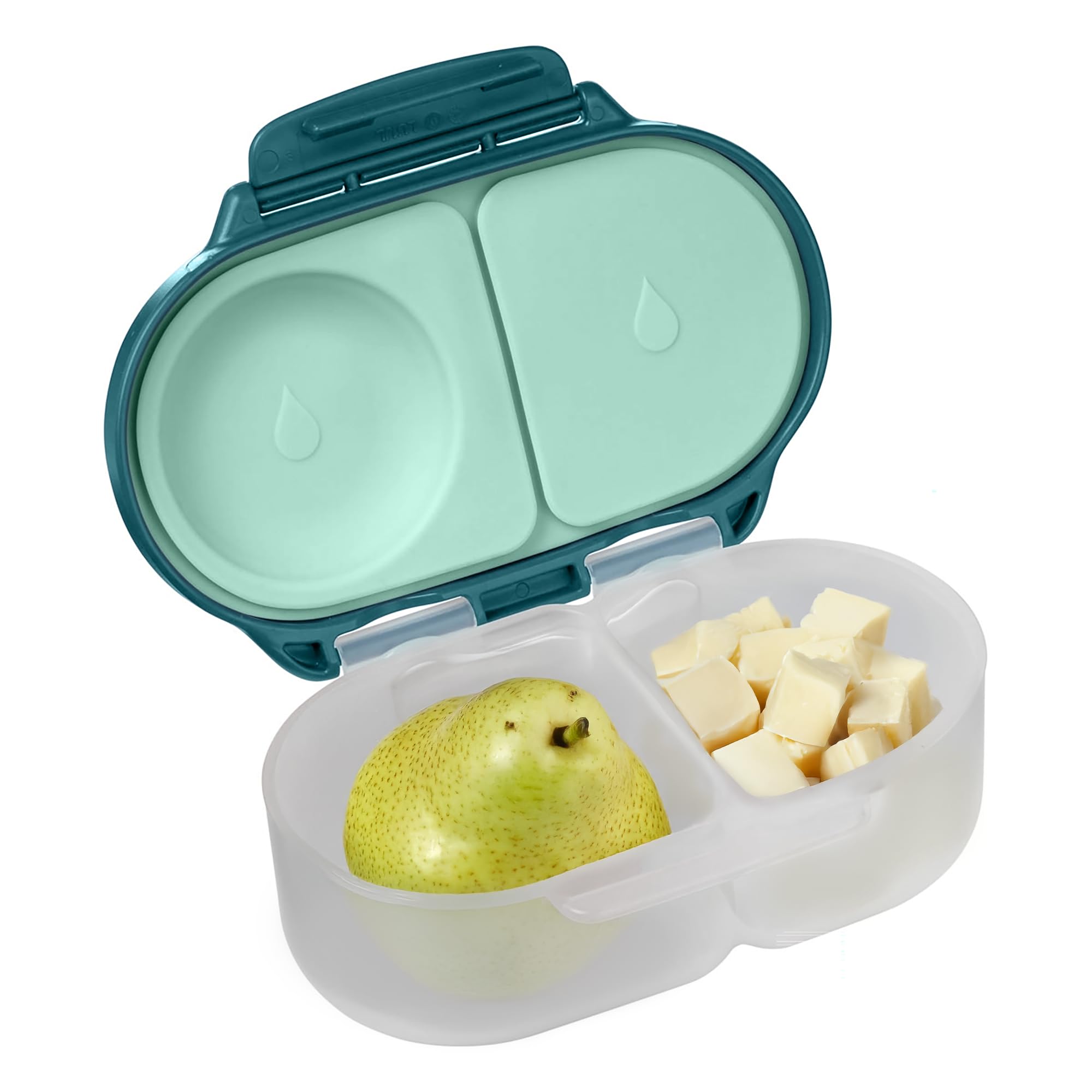b.box Snackbox | Mini Bento Lunch Box with 2 Leakproof Compartments | Ideal for Toddlers, Kids Lunch & Snacks | Fits Whole Piece of Fruit | BPA Free