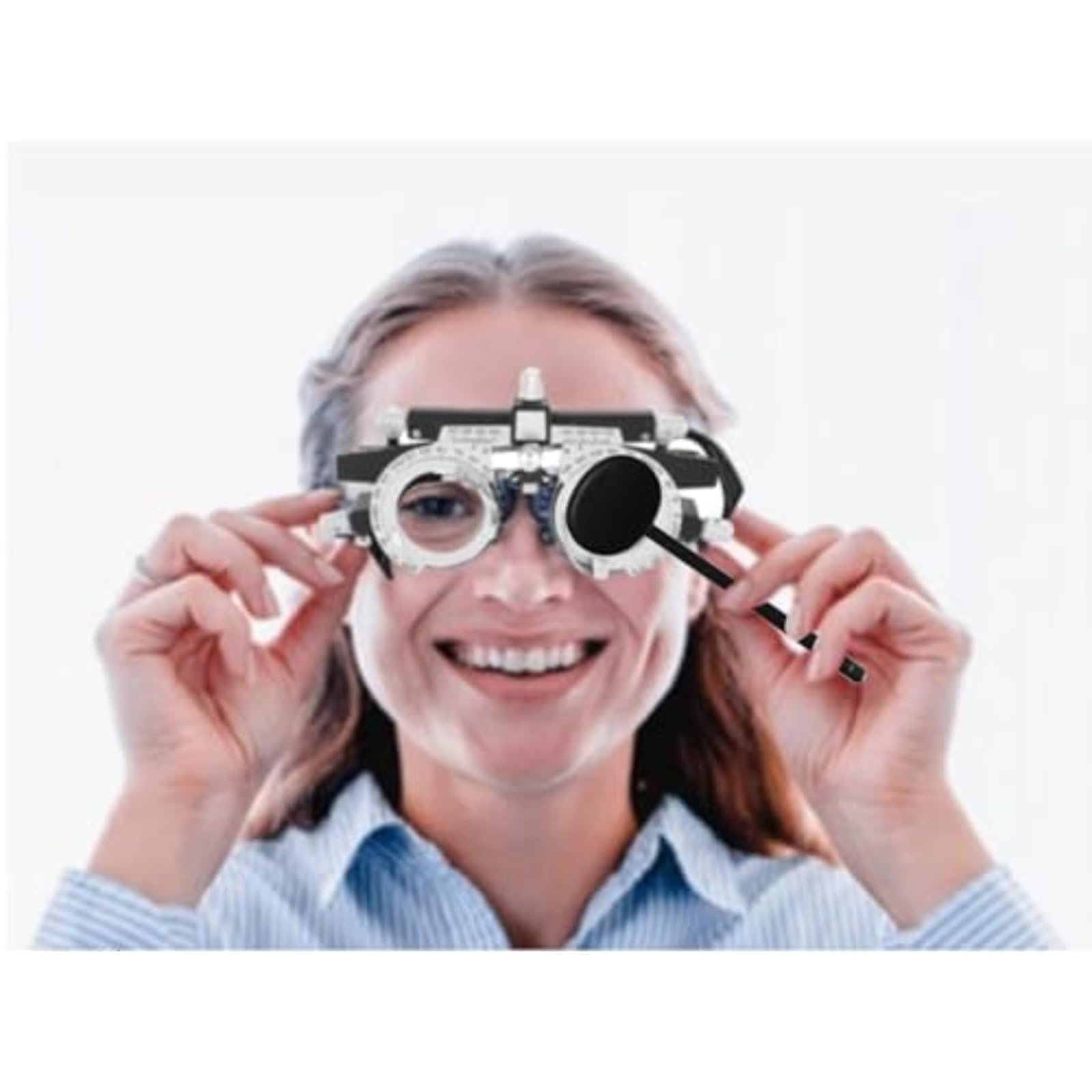 Marco de Lente de Prueba óptica Ajustable, Equipo de Optometría para Gafas, Marco de Optometría Universal PD 48-80 mm, Marco de Ajuste Intercambiable, Marco de Lente de Prueba óptica para Gafas
