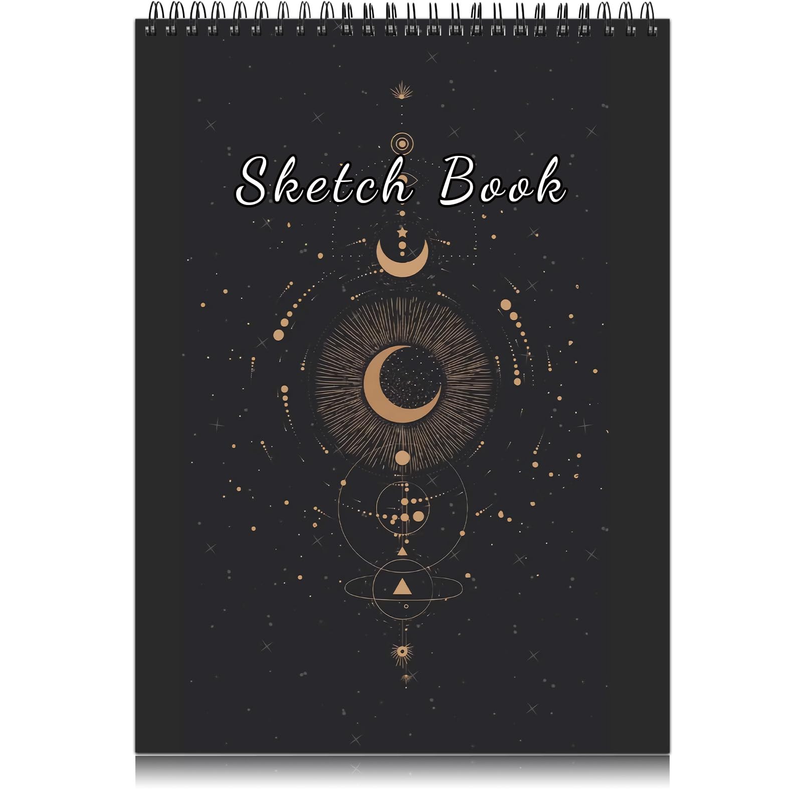 Deokke A4-Skizzenbuch mit Spiralbindung,100GSM 50Blatt/100Seiten,22,9 x 30,5 cm,Nettes und künstlerisches Zeichenbuch,Geeignet für Jungen Mädchen und Anfänger (E9-Sonne)
