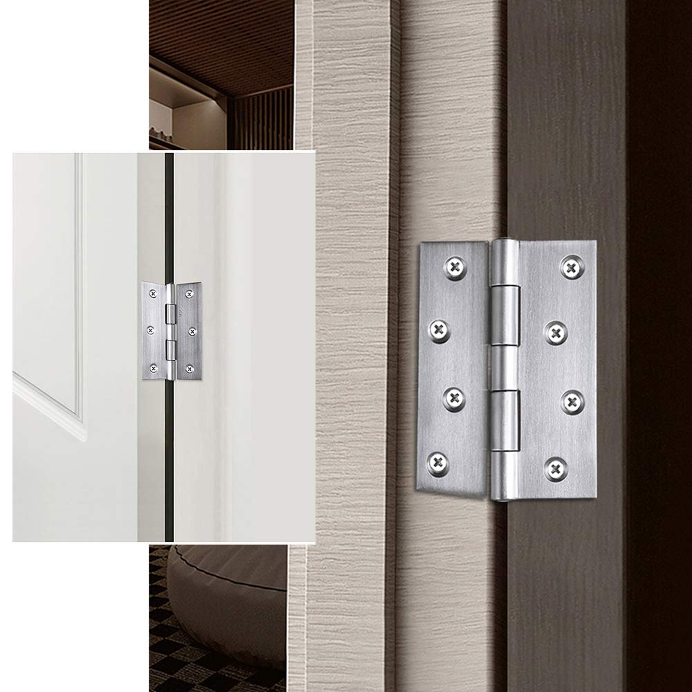 Acciaio Inox Cerniere - Cerniera per Mobili Cerniere Pieghevoli Cerniera per Porte Cerniera Armadio Cerniera Finestra, Argento, 4 pollici(88 * 60 * 1.2mm) - 24pcs