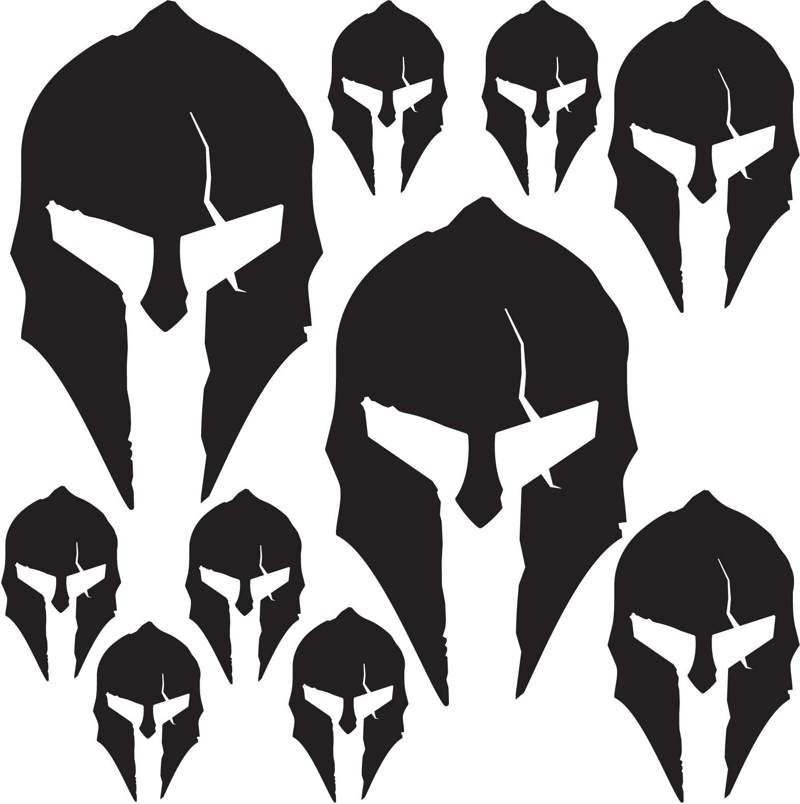 Vinyl Friend Spartan Helmet Decal Sticker Pack - Solid Colors - Contour Cut - Quality Pack (XSmall, Black Glossy)
