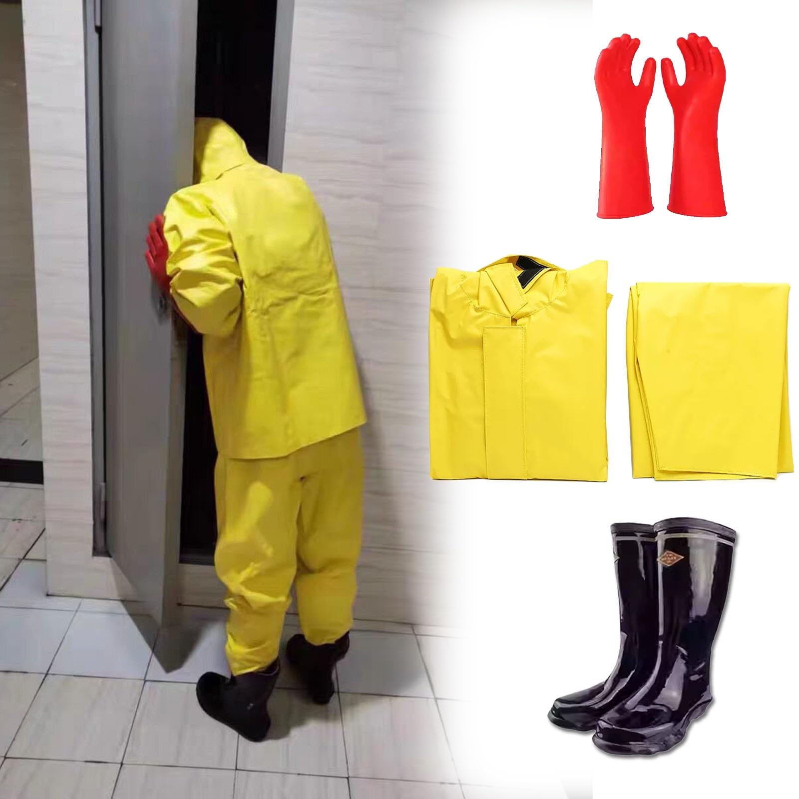 Traje Aislante Ignífugo, Equipo De Rescate De Seguridad Eléctrica para Bomberos, Ropa De Trabajo Aislante Impermeable, Antielectrocución.(1 KV)