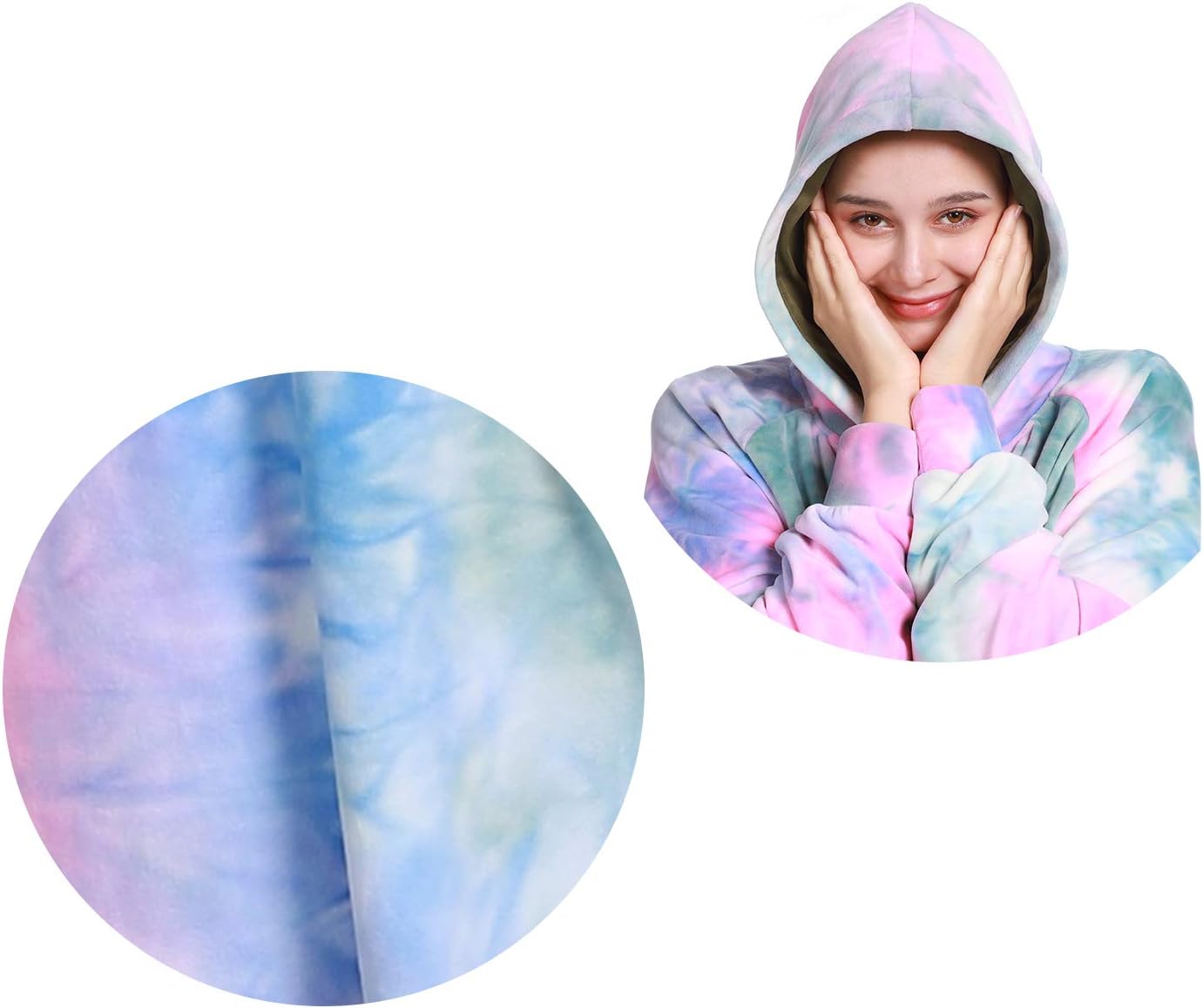 Lifeye Adult Jumpsuit Pajamas Hoodie Homewear Romper Sleepwear Tie Dye Costume for Women Men - Image 7