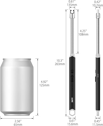 Miniatura 3 de IUIRE Encendedor de vela Encendedor eléctrico de arco recargable con cuello flexible (plata)