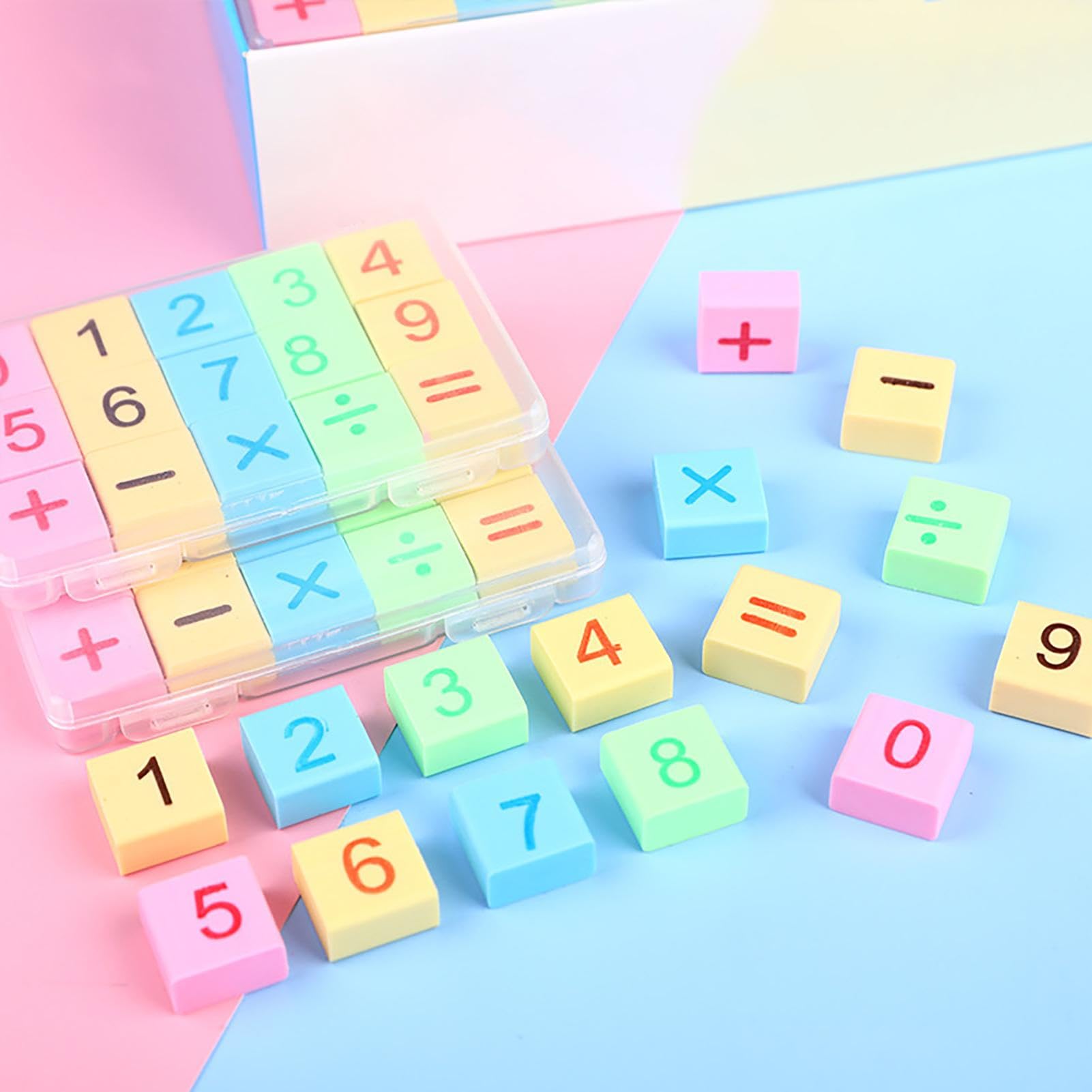 Gomme da Cancellare Mini per Bambini Cancelleria in Educativa Carina | Gomme con Numeri per Addizione, Sottrazione, Moltiplicazione e Divisione per Bambini e Bambine, Scuola, Premi in Classe e