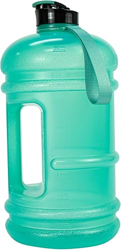 TOOFEEL Botella de agua de 1 galón, botella de agua de 128 onzas con tapa abatible, botella de agua de un galón con asa, jarra de agua de galón sin