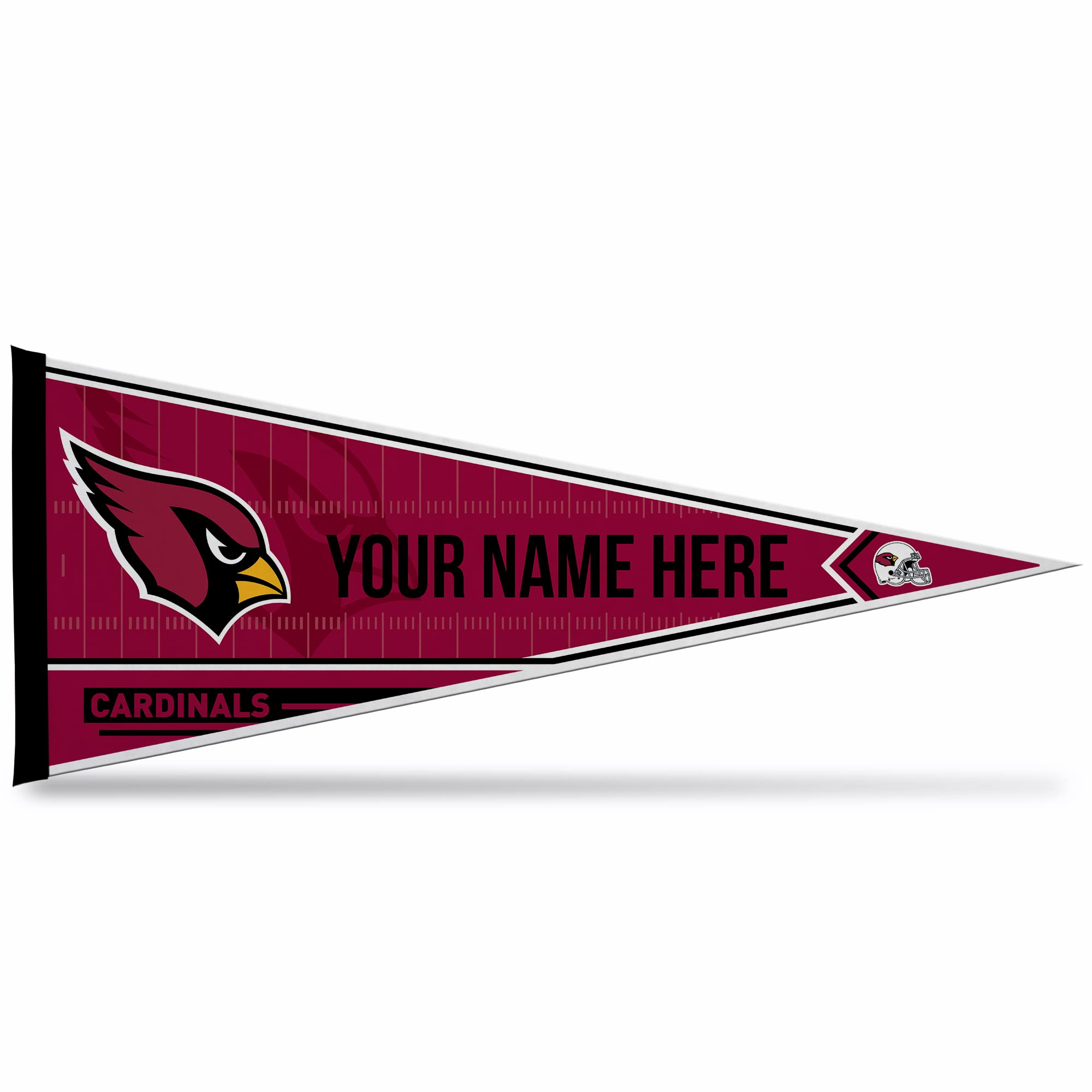 Rico Industries NFL Football Arizona Cardinals Personalized - Custom 12" x 30" Soft Felt Pennant - EZ to Hang