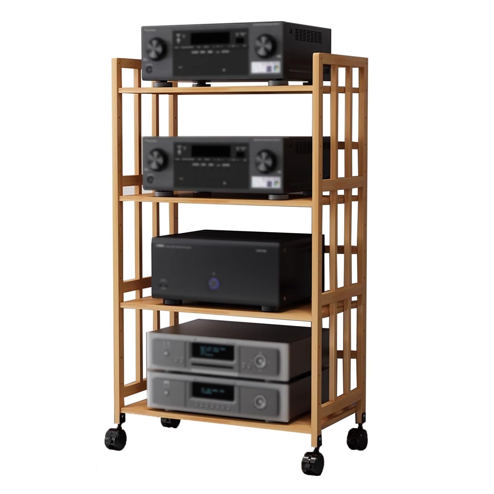 Mobile a 3 livelli: elegante supporto audio/video per DVD/CD/giradischi, supporto salvaspazio (W-55 cm 4 ripiani)