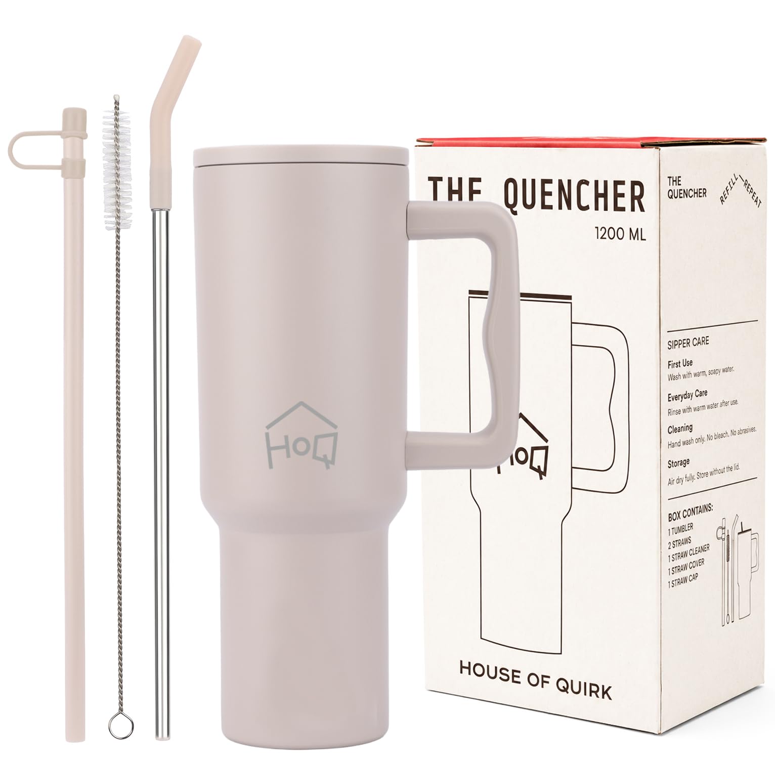 House of Quirk Stainless Steel Vacuum Insulated Tumbler with Straw