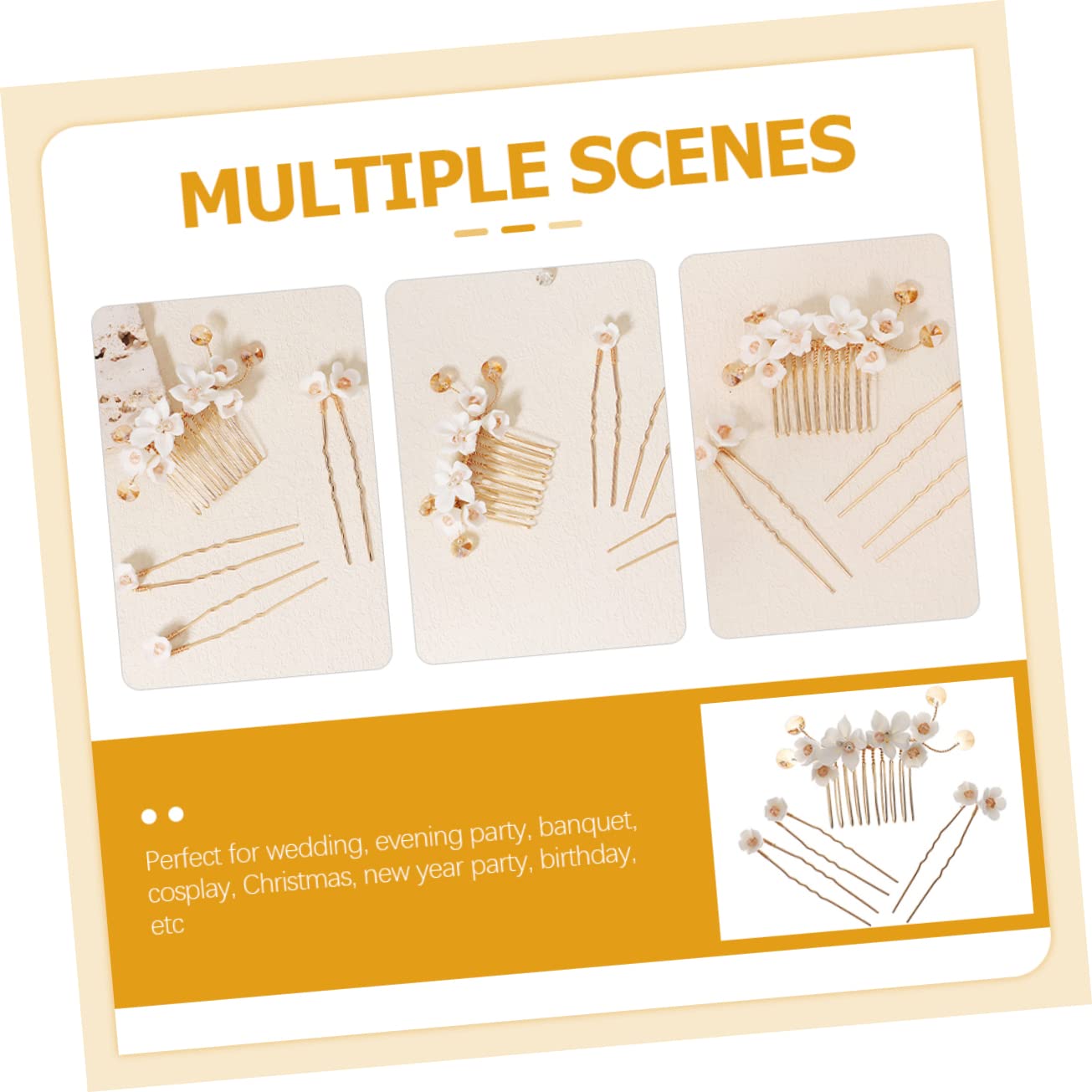 MAGICLULU 12 Stk Blumen seithaar kamm Haarspangen Haarklammer hair clips comb Haarnadel haarschmuck Frauenhaarstock Blumenhaarstab für Frauen Hanfu Brötchen die Blumen Stift Braut Keramik