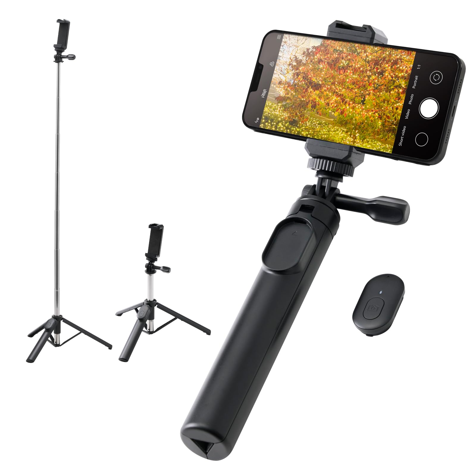 エレコム スマホ用三脚 自撮り棒 GoPro 汎用 Bluetoothリモコン…