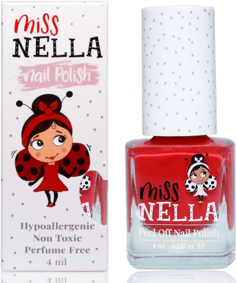 Miss Nella Nail Polis + Lip Balm set- Special Pink Peel-off Nail Polish for Kids with Water Based & Odour Free Formula + SUGAR PLUM hypoallergenic lip balm - Image 5