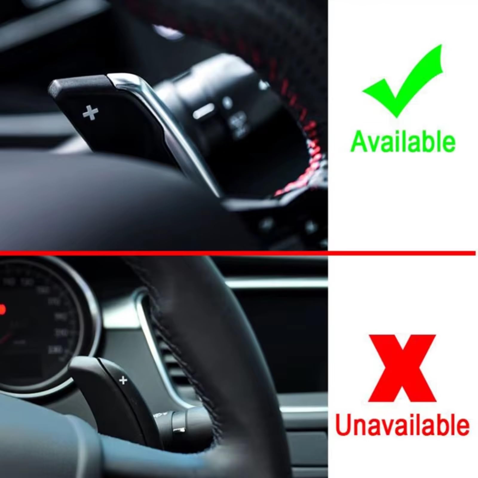 Paletta Cambio Compatibile Con Peugeot 3008 Volante Per Auto Paddle Shifter Shifters Paddle Extension Gear(Black)