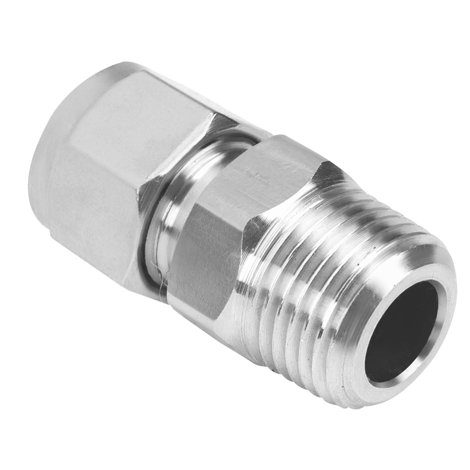 Yoebor Conector adaptador recto de tubo de compresión de acero inoxidable 304 con virolas dobles de 1 pulgada de diámetro exterior x 3/4 pulgadas NPT macho, paquete de 2
