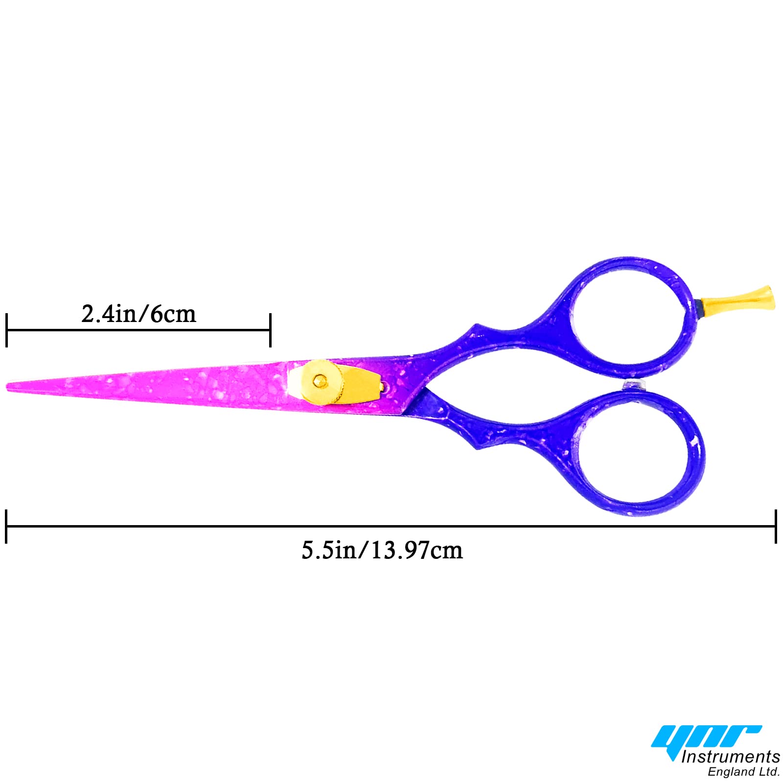YNR Professional Hairdressing Scissors Set (5.5 Inch) Hair Cutting Scissor & Thinning Scissor Comb with Case Pink Purple- Perfect for Men Women - Image 4