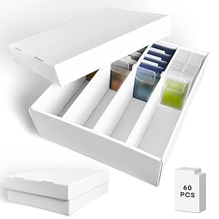 2-Pack Trading Card Storage Box, 3200 Count Cardboard 4 Row Card Box for MTG TCG Baseball Sports Cards Collection, Top loader Storage Boxes, includes Card Dividers & Stoppers - Amazon product rated Grade A