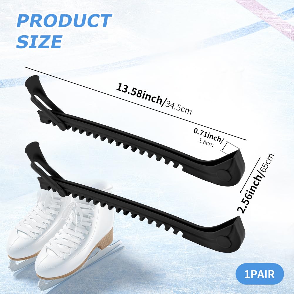 UXELY Ice Skate Guards Ice Skate Covers Ice Skate Blade Covers Figure 1 Pair of Adjustable Skate Guards for Hockey or Figure Skating(Black)