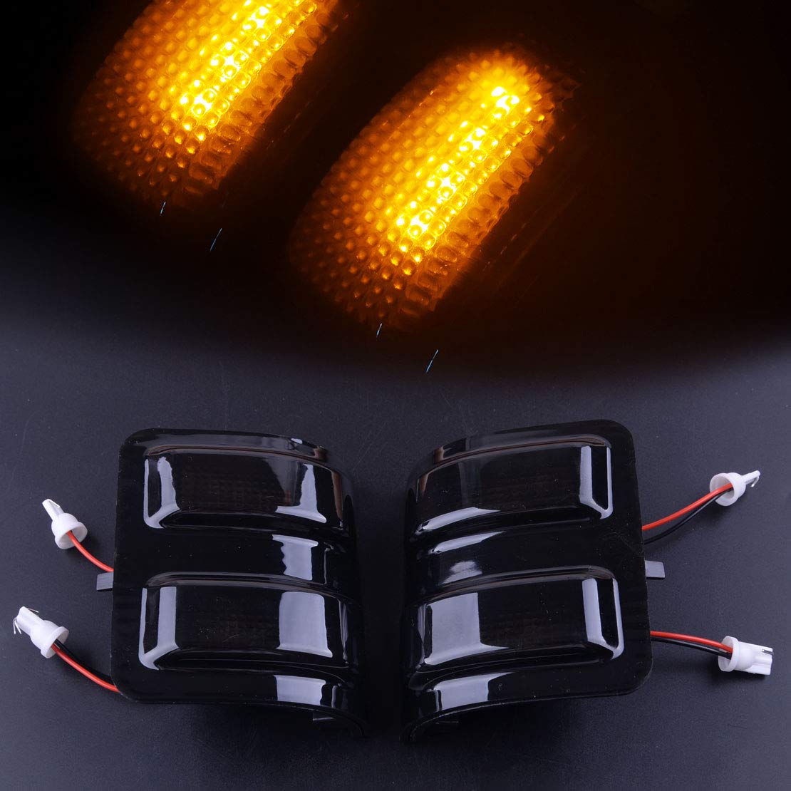 2pcs Black Tow Mirror Turn Signal Light Lamp fit for Ford F150 F250 F350 F450 F550 Super Duty Truck
